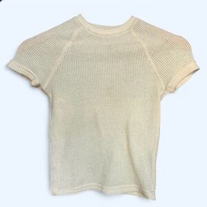 Urban Outfitters Out From Under Ivory Waffle Knit Long Sleeve Cardigan Top XS